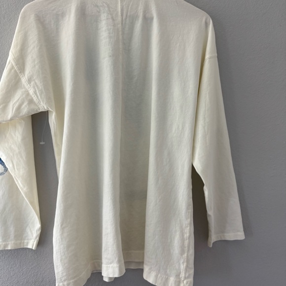 FREE PEOPLE X Midnight Rider Palm Tree Long Sleeve Cotton Tee S Blue Palm Tree - Picture 5 of 13